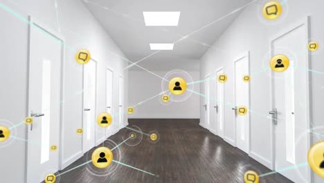 Animation-of-networks-of-connections-with-icons-and-data-processing