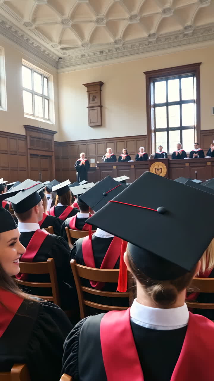 Students attend a university graduation ceremony | Premium Stock Video ...