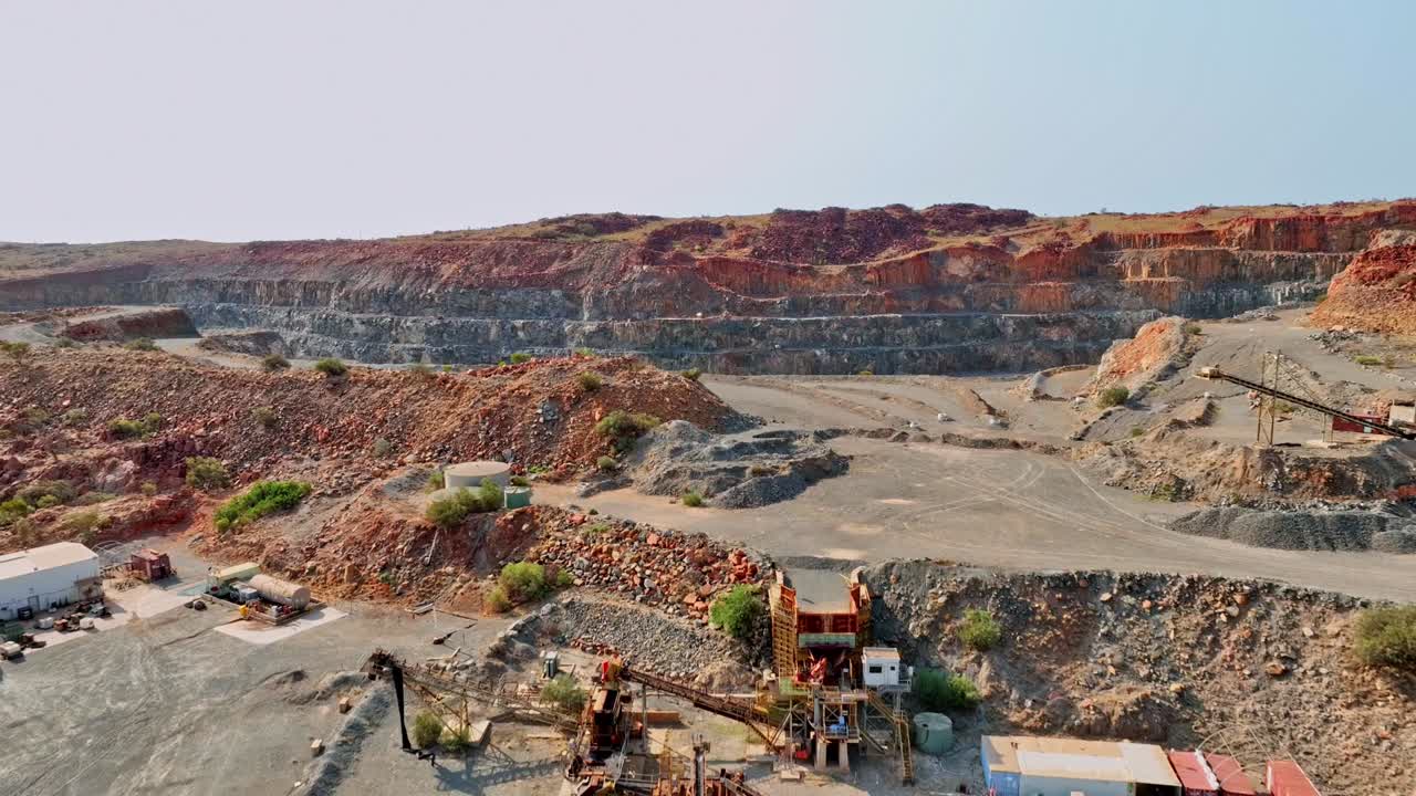 Karratha Mining Site At Daytime In Western Australia - Aerial Pullback