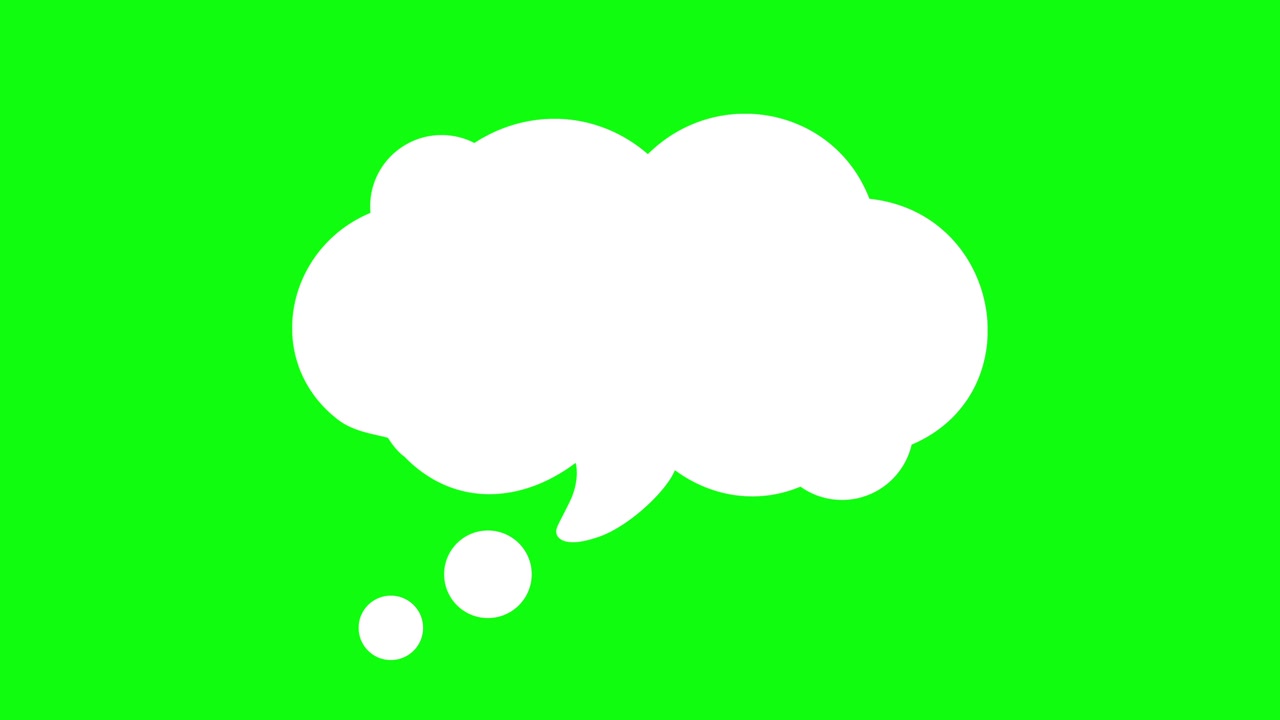 Animated Thought Bubble Appearing and Disappearing on Green Screen