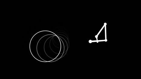 animation of circle and shape moving on black background