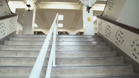 Interior-stairway-at-an-empty-public-high-school-in-Texas