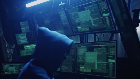 cybersecurity team working on multiple monitors