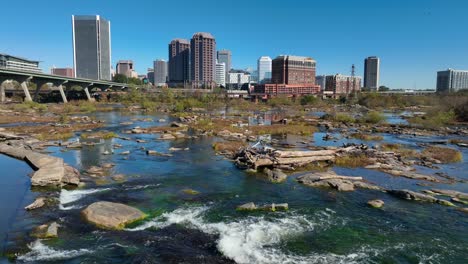 white water waterfall in james river