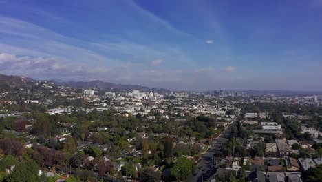 Wide-aerial-rising-shot-of-Hollywood-from-West-Hollywood