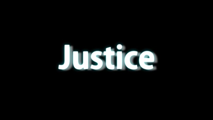 Justice text animation message motion graphics