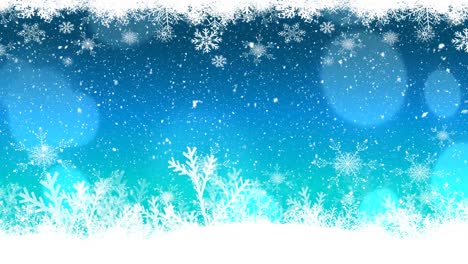 snow falling on blue background