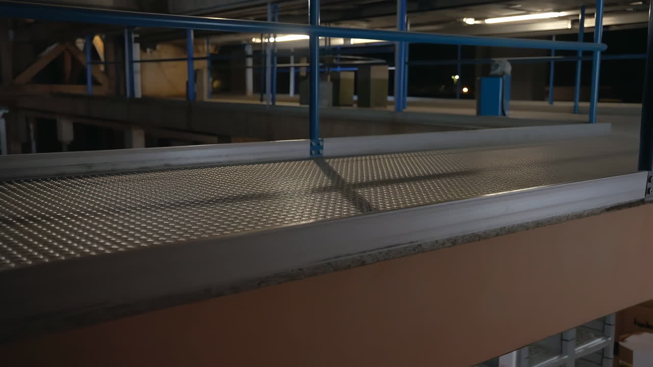 Indoor Architecture with Metal Walkway and Railing