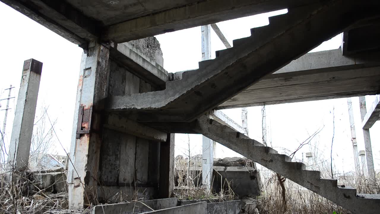 Floors of the unfinished building. Unfinished plant