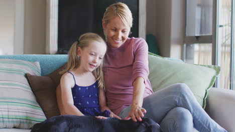 -Caucasian-woman-with-her-daughter-at-home