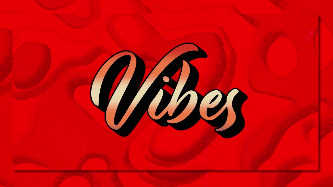 animación de vibraciones texto en naranja degradado sobre el cambio de fondo vibrante