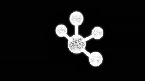 animation of molecule moving on black background