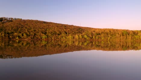 glass reflection on mountain lake