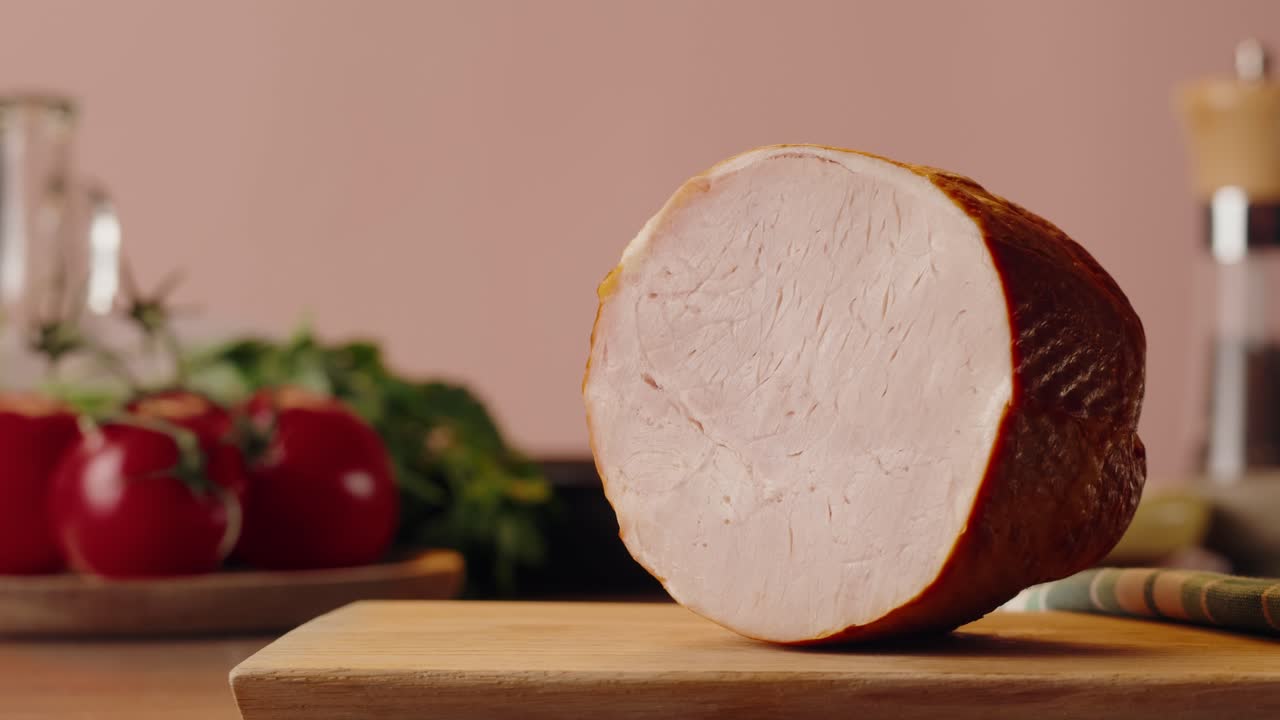 A slice of smoked ham