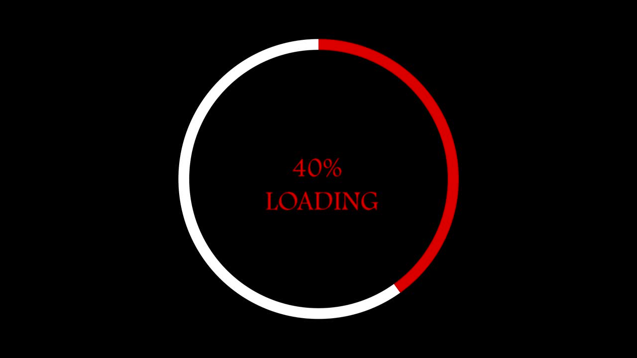 infografías de color rojo 4k gráfico circular con un porcentaje creciente de 0 a 100 gráfico de movimiento y fondo de animación.