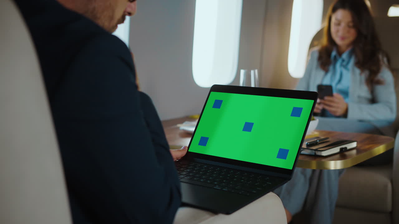 Business People Working on Private Jet