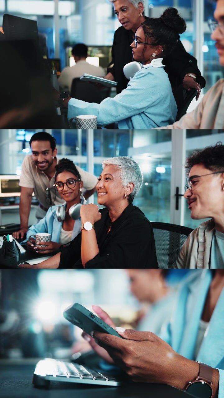 Diverse Team Collaborating in Modern Office Workspace