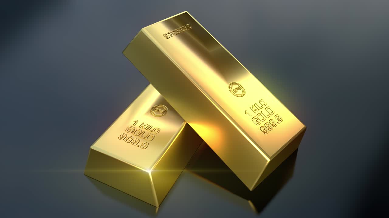 una barra de oro, un bucle, dos piezas.