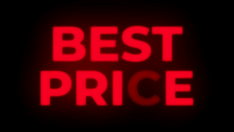 best price text flickering display promotional loop.