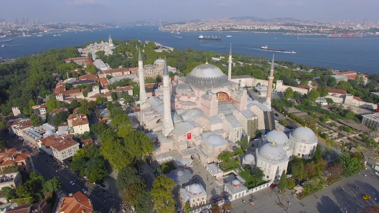 el paisaje de estambul, la mezquita de hagia sophia