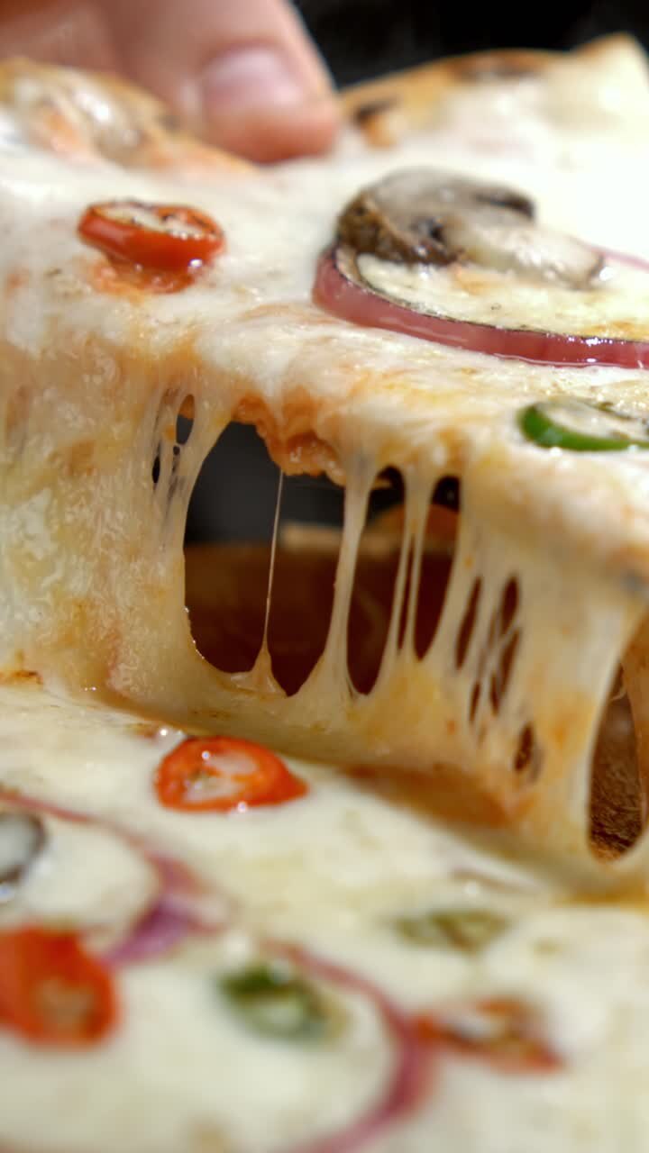 Close-up of Delicious Pizza with Melted Cheese