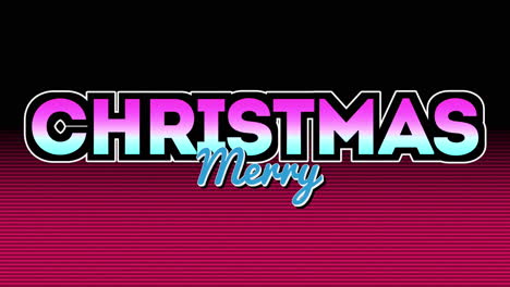 Merry-Christmas-text-with-retro-lines-pattern-in-dark-galaxy