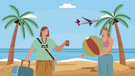 two women on a beach vacation