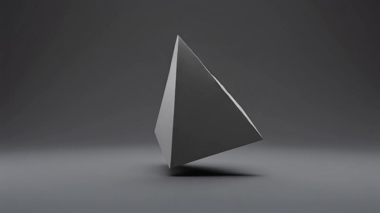 Rotating Geometric Polyhedron Shape on Dark Background