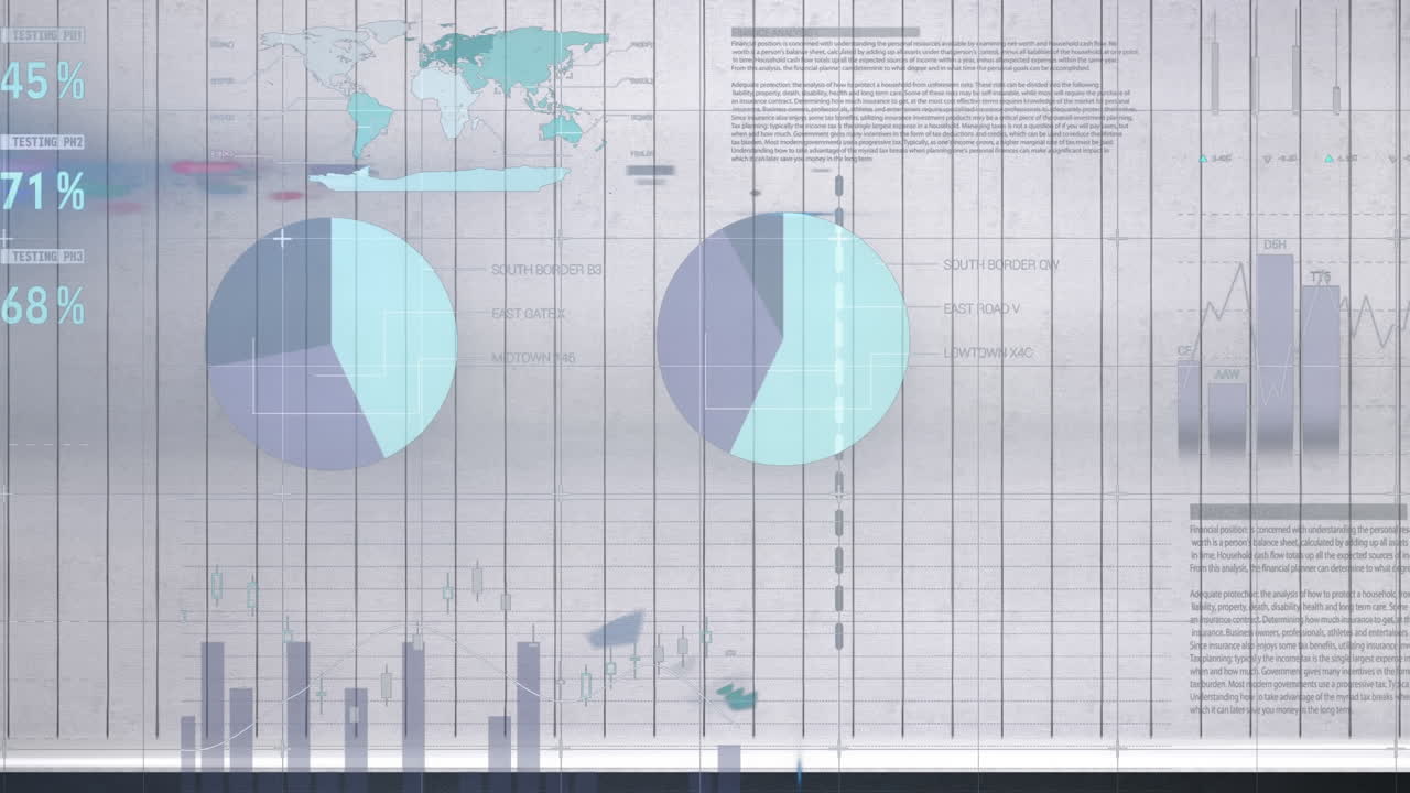 Animation of statistics on white background
