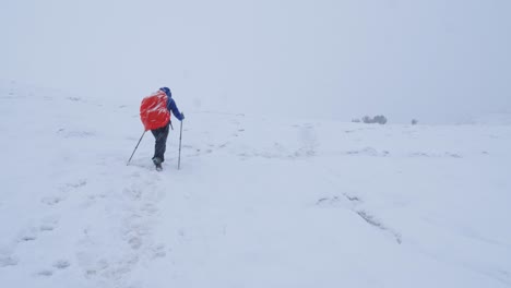 hiker climbs the mt