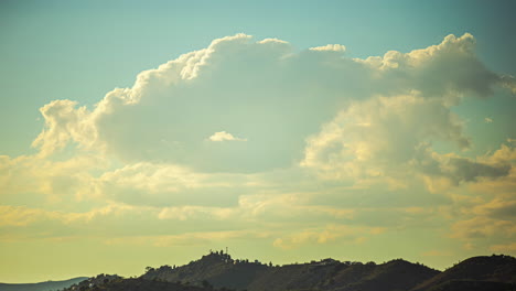 fluffy clouds timelapse over blue sky