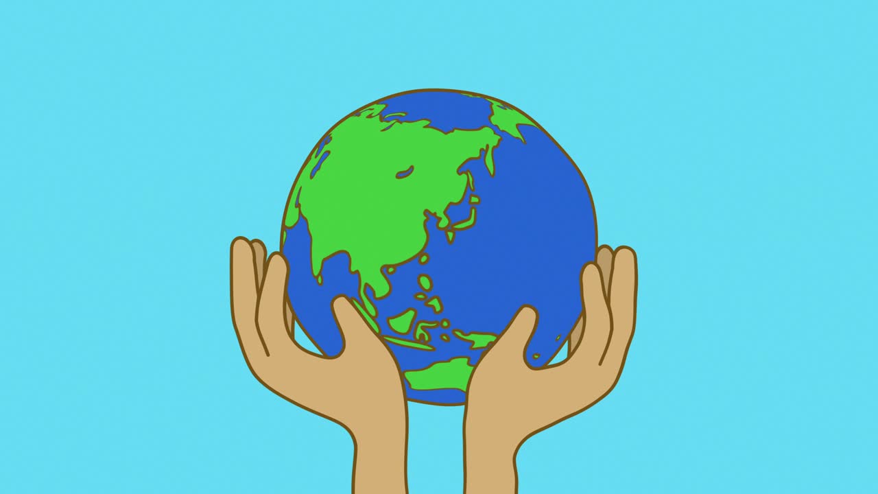 ilustración de la tierra y las manos