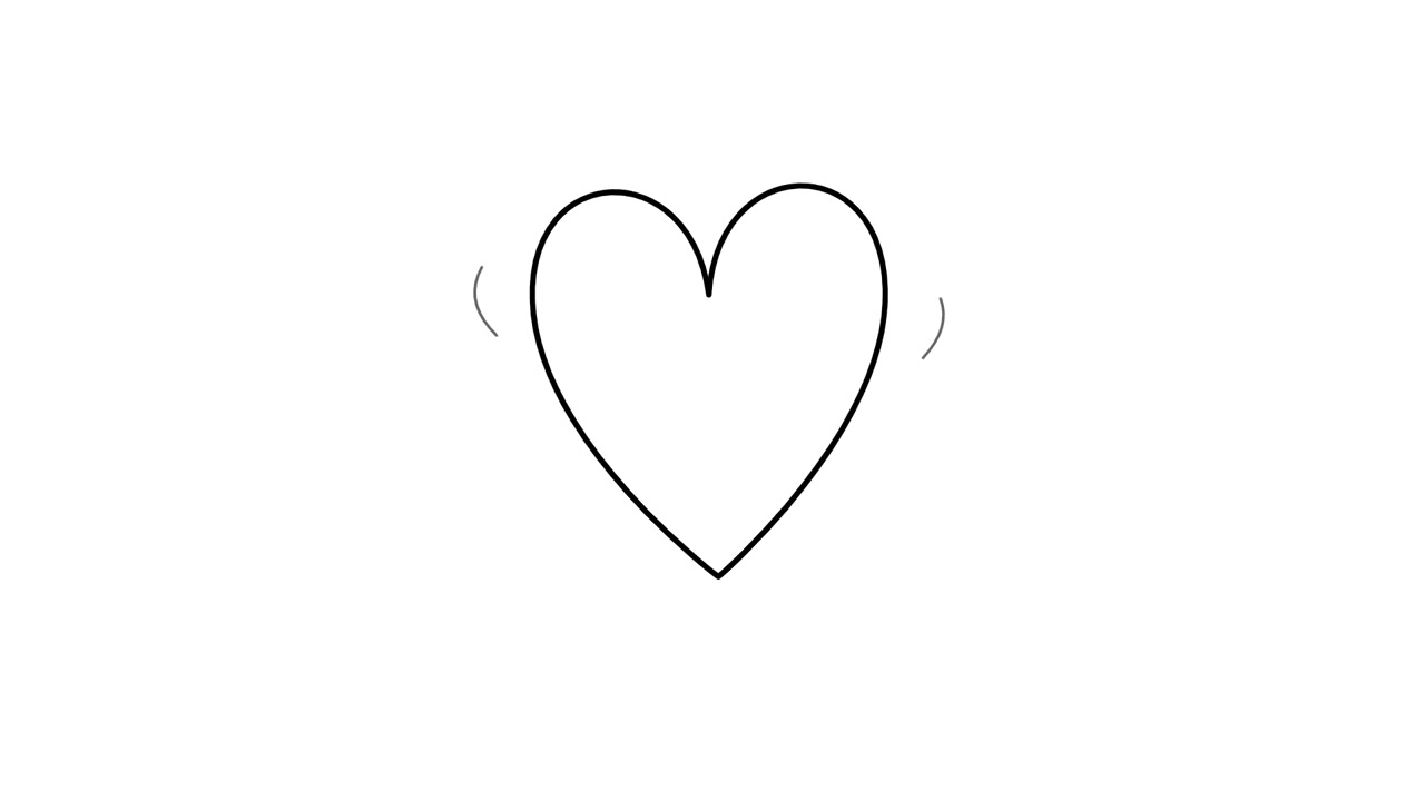 Minimalist Line Drawing Animation of a Heart Shape