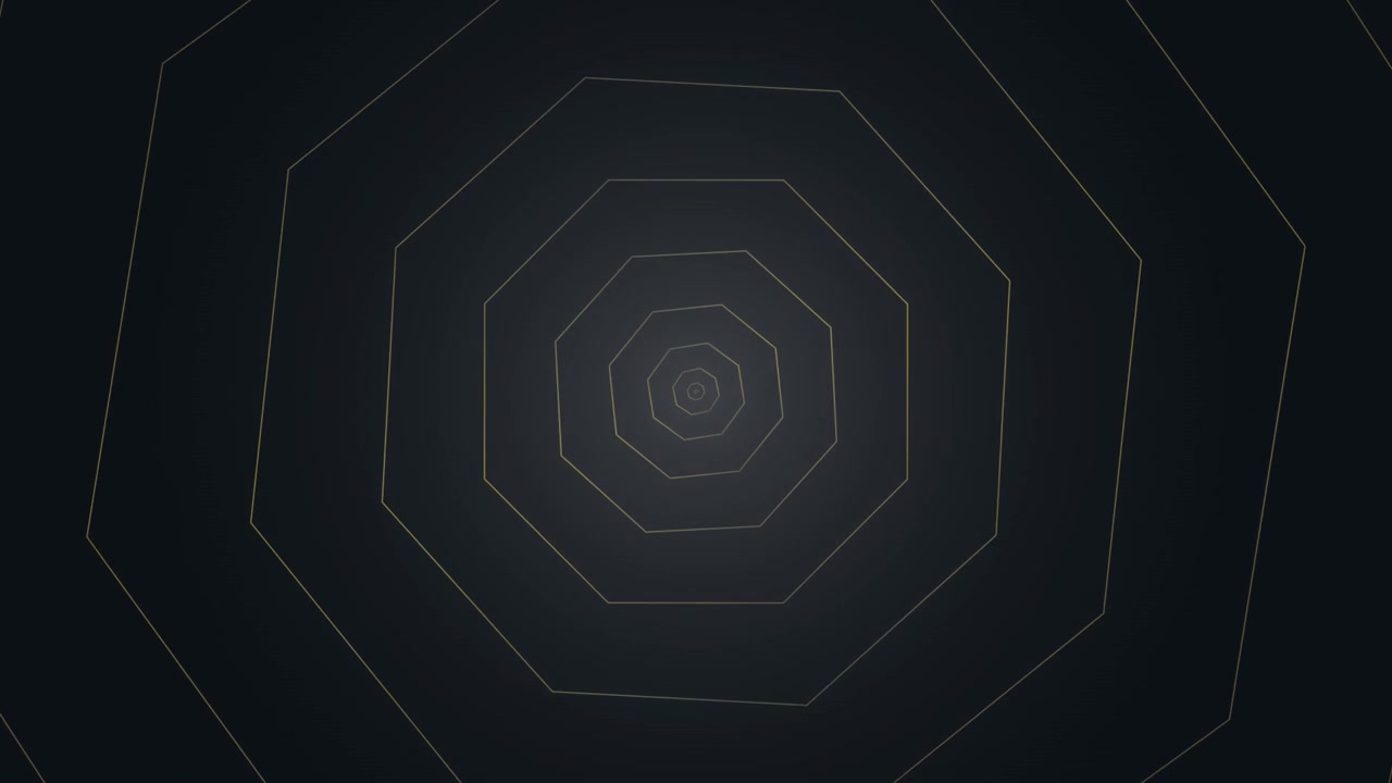Abstract Motion Background with Pulsing Golden Octagons