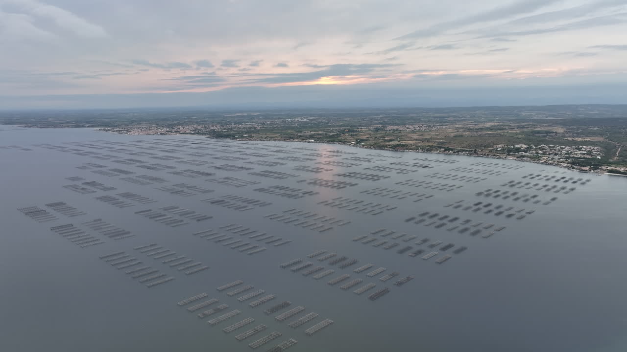 Aerial view at sunset: Balaruc-les-Bains radiates serenity, with les termes nest