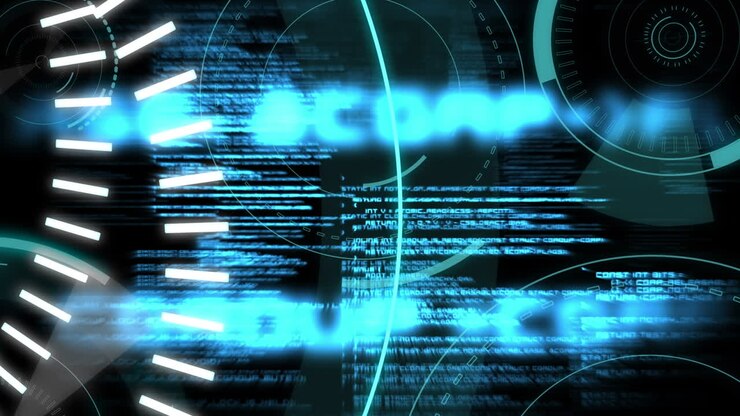 Animation of 5g over data processing on black background