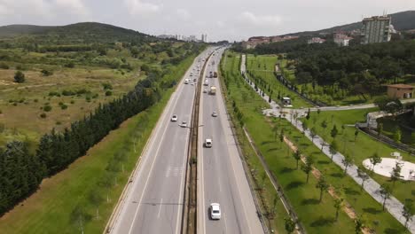 drone vista aérea interciy tráfico