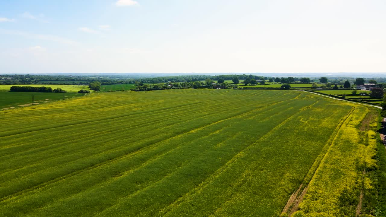 Drone footage of English fields