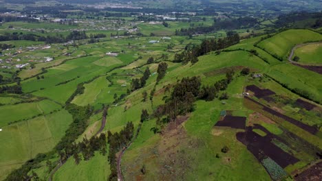 film-clip-of-the-green-meadows-of-the-Machachi-valley-in-the-valley-of-the-9-volcanoes,-Province-of-Pichincha,-Ecuador