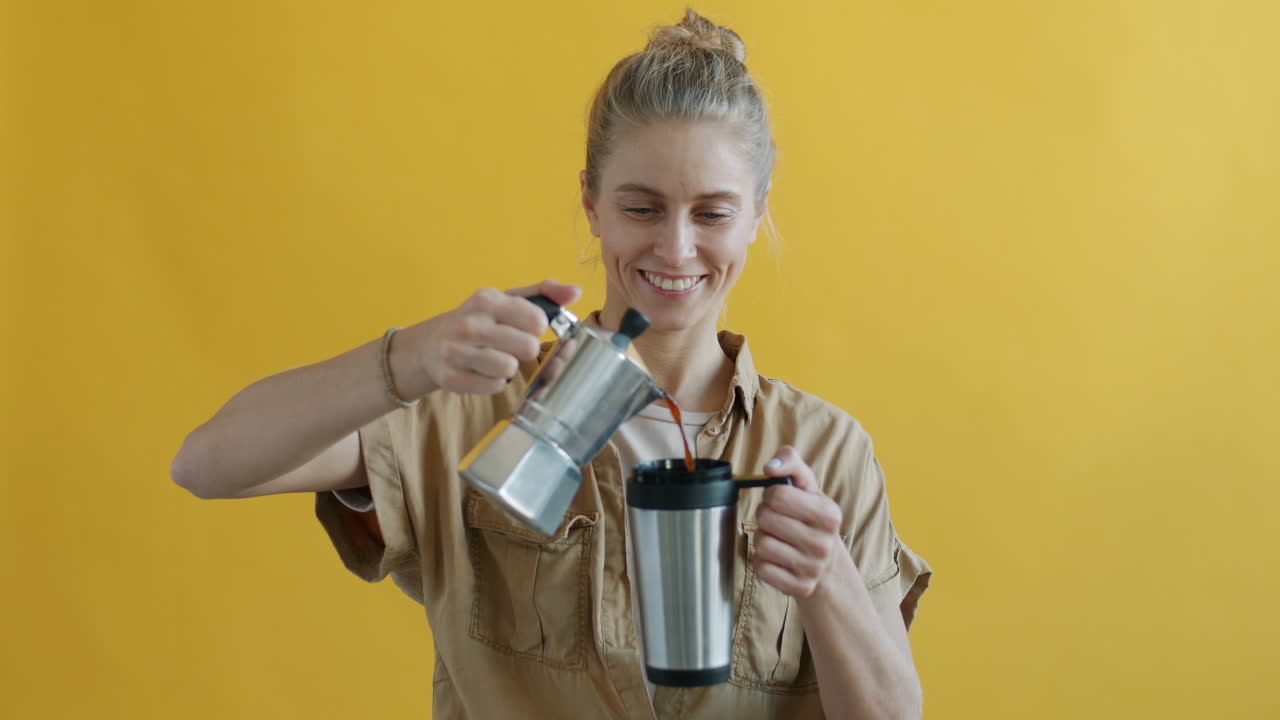Woman Making Espresso