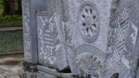 intricate carvings on a historical stone structure