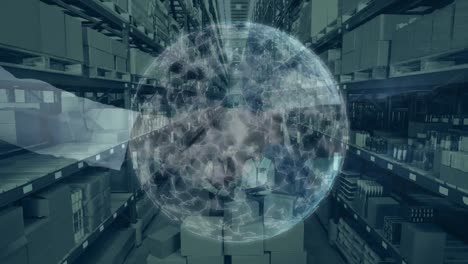 composición del almacén de las personas que trabajan en el almacén combinado con la animación de dos peop