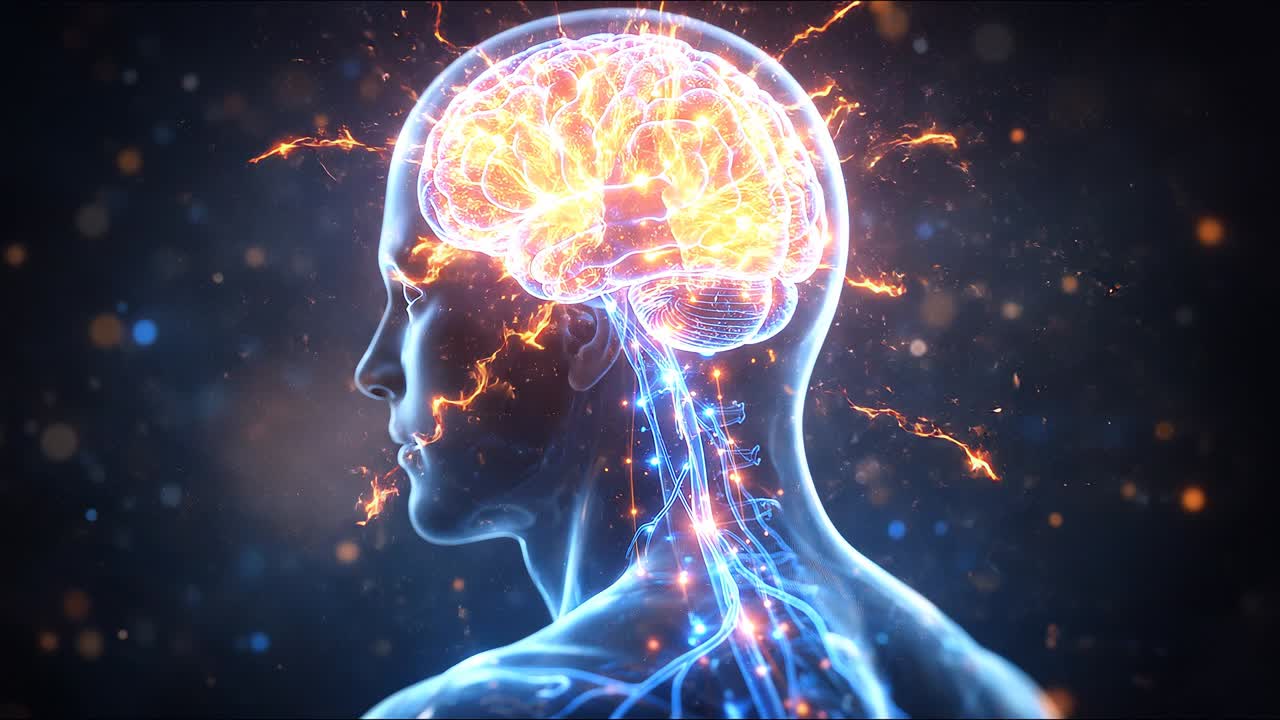 Cuore dettagliato con vasi circostanti illuminati all'interno di un torace trasparente, concetto di visualizzazione dell'anatomia medica