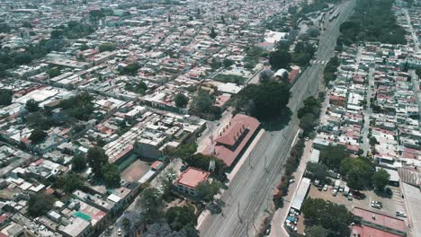 Aerial-view-of-queretaro-train-station-and-rails