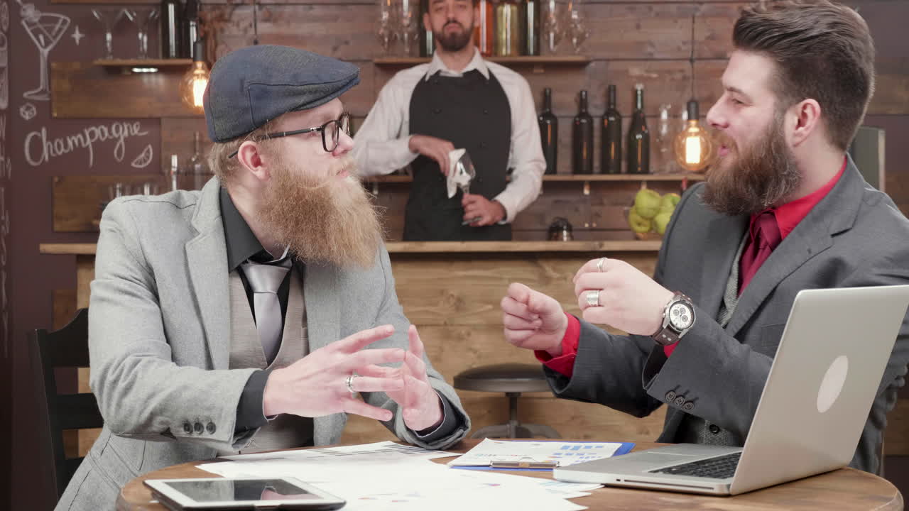 Business meeting at a bar