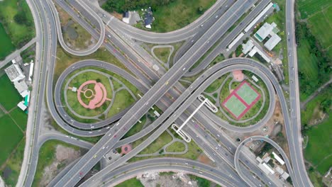 vista aérea de un cruce de carreteras