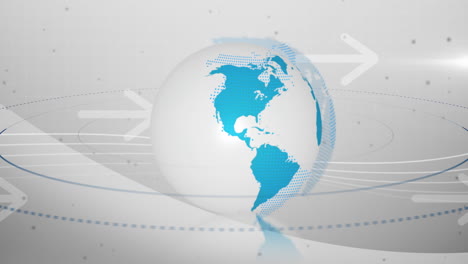 animación del globo digital blanco y azul
