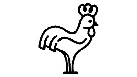 poultry raising doodle line icon animation