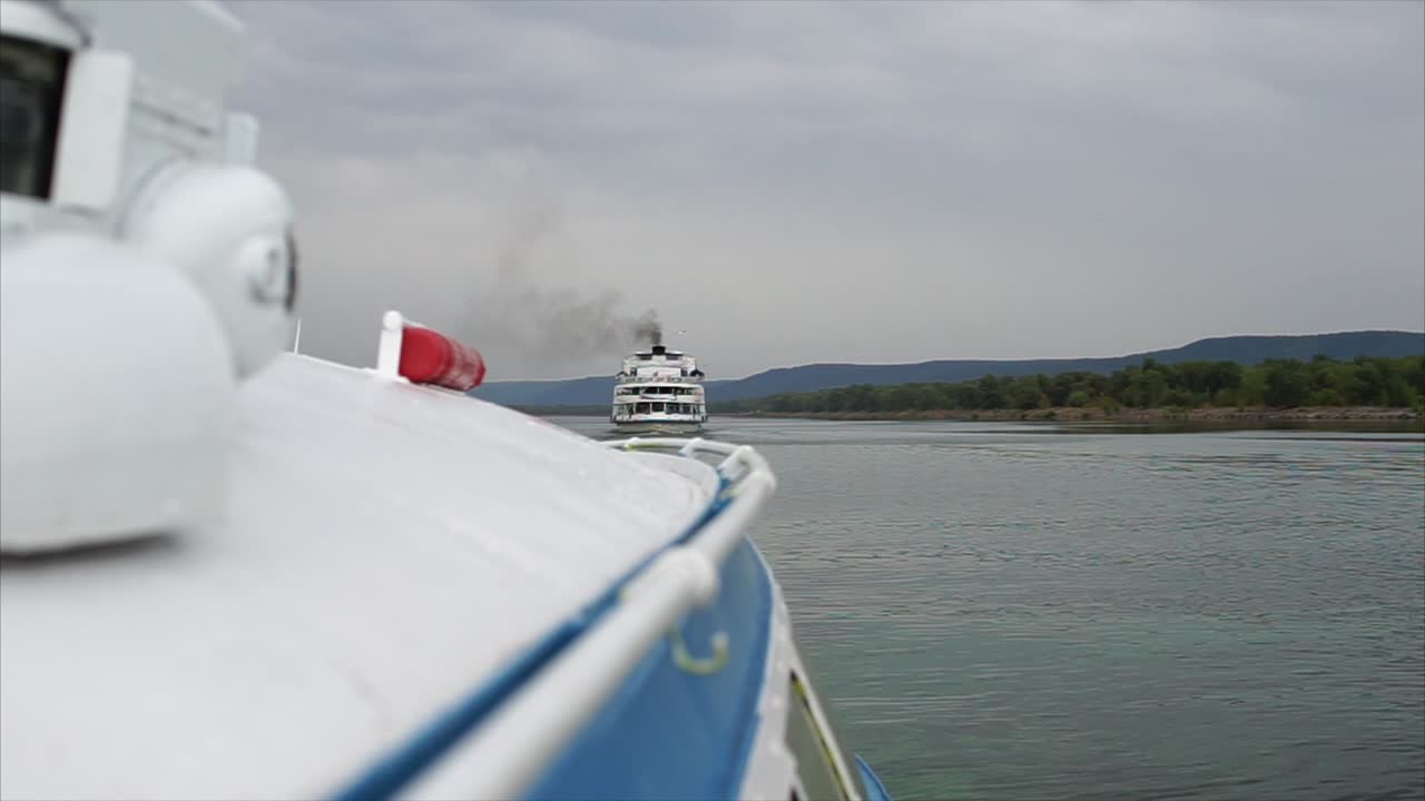 River Cruise Ships on a Waterway