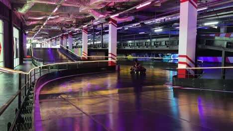 go-karting track in a modern entertainment complex